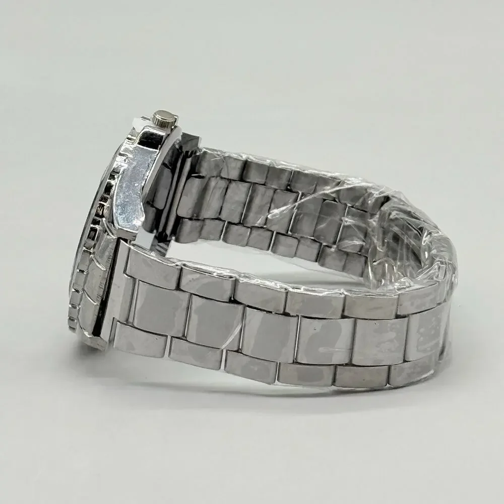 Men's Black Dial Quartz Watch Stainless Steel Submariner Style Sports Wristwatch